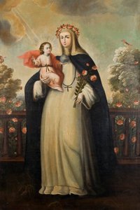 Saint Rose of Lima med Jesusbarnet